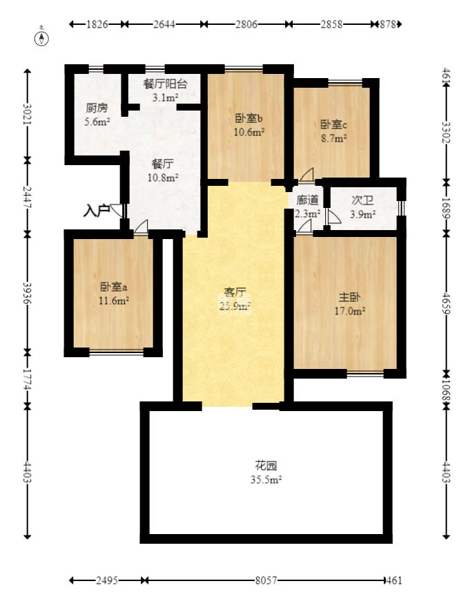 保利麓谷林语A区  4室2厅1卫   124.80万