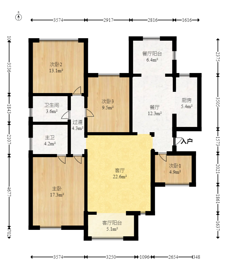 国泰九龙湾  4室2厅2卫    158.8万 国泰九龙湾  4室2厅2卫    158.8万户型图