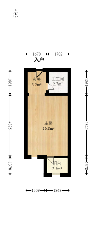 蓝光雍锦阁  1室1厅1卫   36.00万室内图1