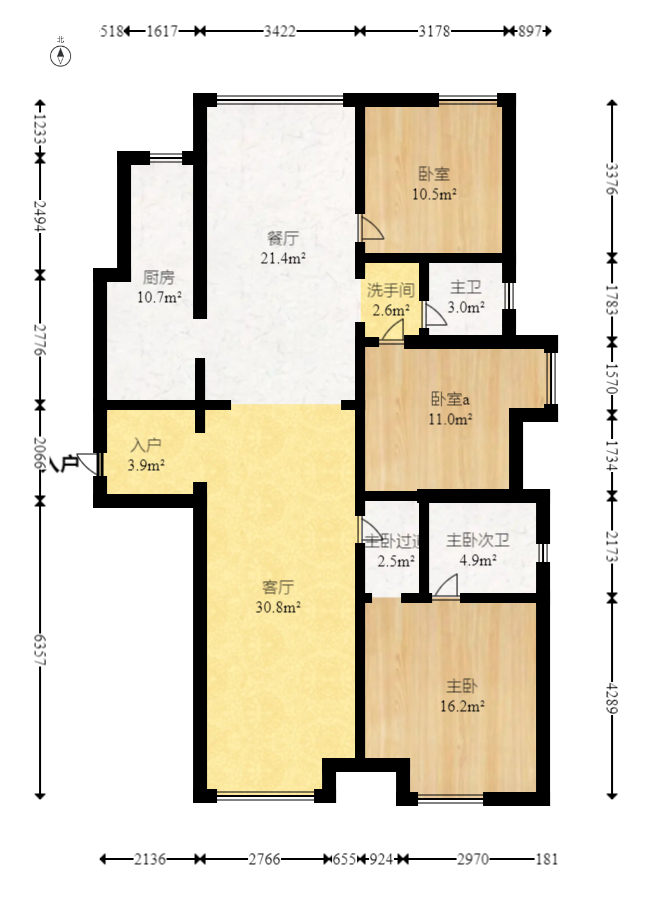 艾美潇湘 4室2厅2卫 99.8万 艾美潇湘 4室2厅2卫 99.8万户型图