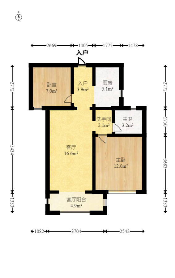 荣盛花语城 2室2厅1卫 56.8万 荣盛花语城 2室2厅1卫 56.8万户型图