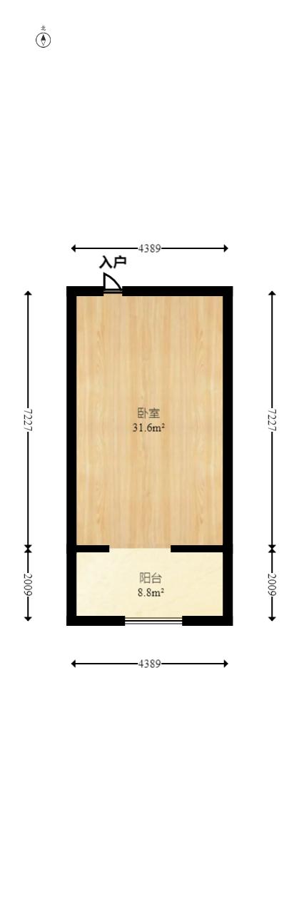 富兴时代御城  1室1厅1卫   80.00万室内图1
