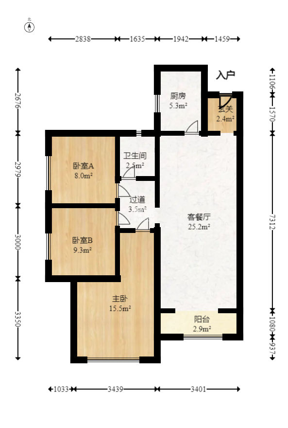金科世界城  3室2厅1卫   90.00万