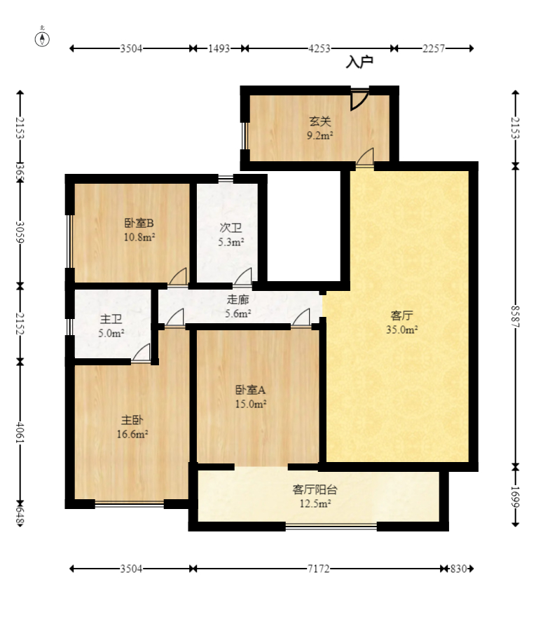 中建芙蓉嘉苑  3室2厅1卫   130.00万室内图1