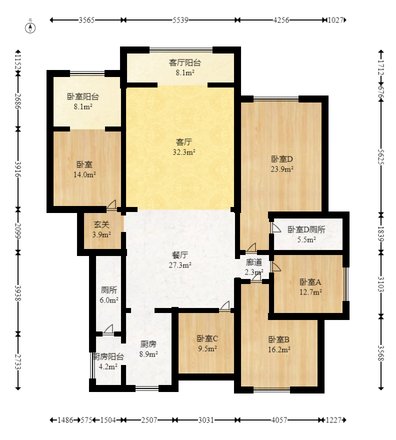 含浦家苑 5室2厅2卫 96.0万 含浦家苑 5室2厅2卫 96.0万户型图