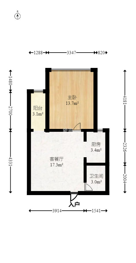 长房八方里（长房公园里）  1室1厅1卫   65.00万