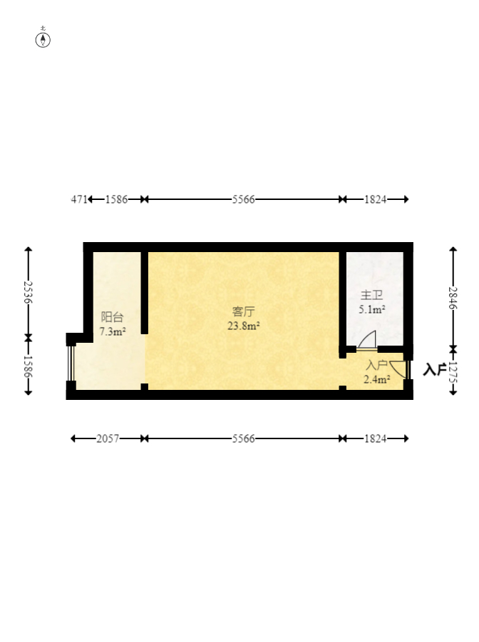 明城公寓 1室1厅1卫 22.8万 明城公寓 1室1厅1卫 22.8万户型图