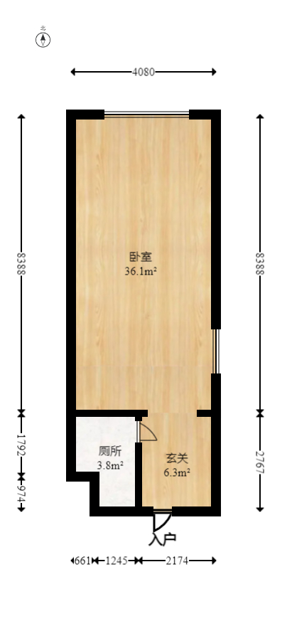 富力十号  1室1厅1卫   60.00万室内图1
