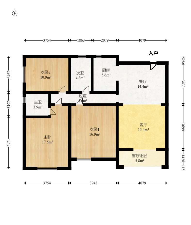 联晟大厦 3室2厅2卫 110.0万 联晟大厦 3室2厅2卫 110.0万户型图