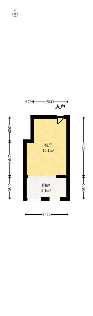 联美品格  2室1厅1卫   63.80万室内图1