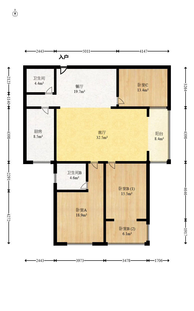 陽明山莊  3室2廳1衛(wèi)    105.0萬室內(nèi)圖1