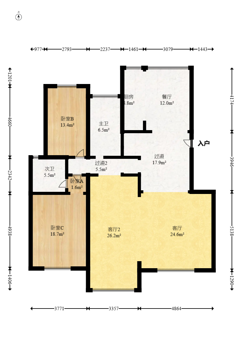 嘉盛华庭（一期、二期、三期）  5室2厅4卫    225.0万室内图1