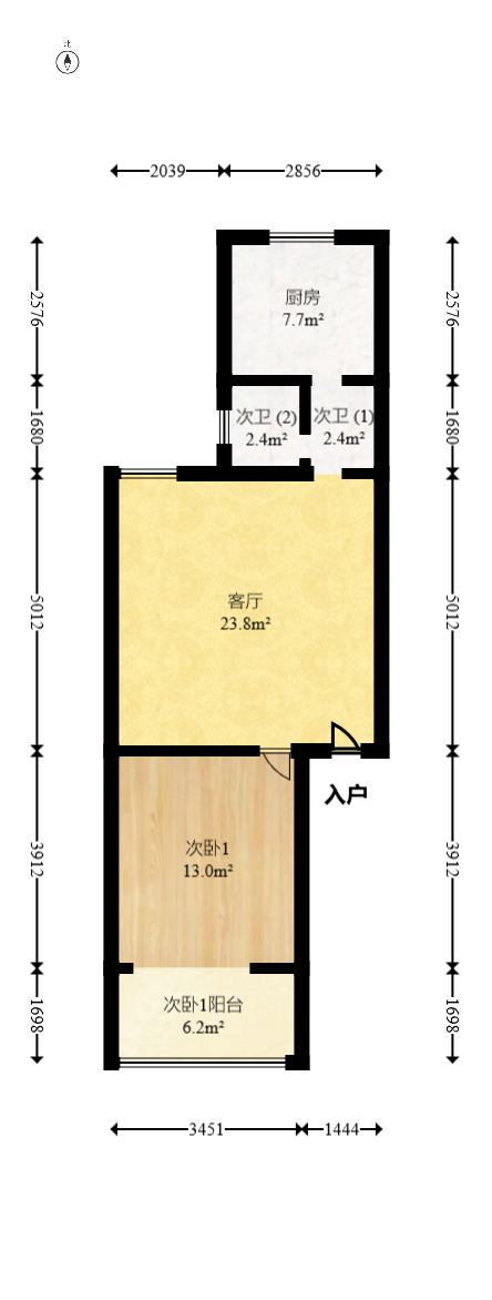 长征花园  1室1厅1卫   40.50万室内图1