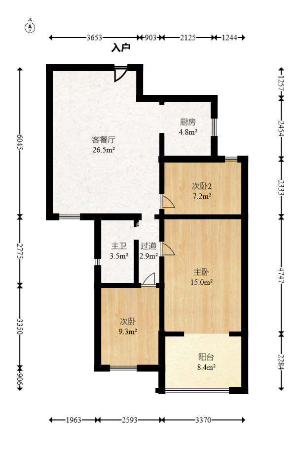 绿地海外滩一期  3室2厅1卫   60.00万