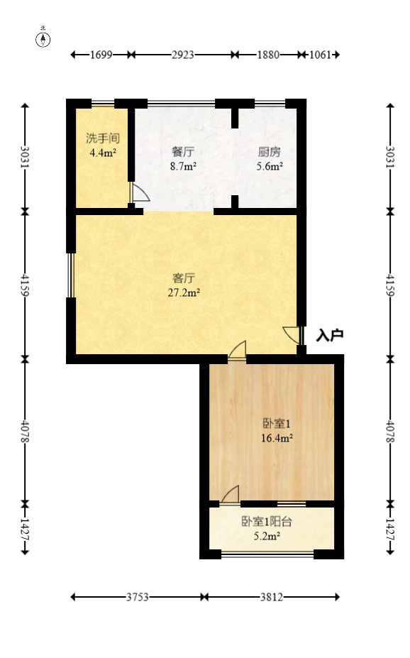 狮子山二片  2室2厅1卫   42.00万室内图1
