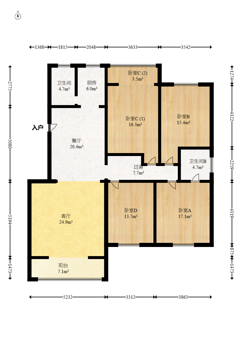 麓谷加州阳光  4室2厅2卫    120.0万 麓谷加州阳光  4室2厅2卫    120.0万户型图