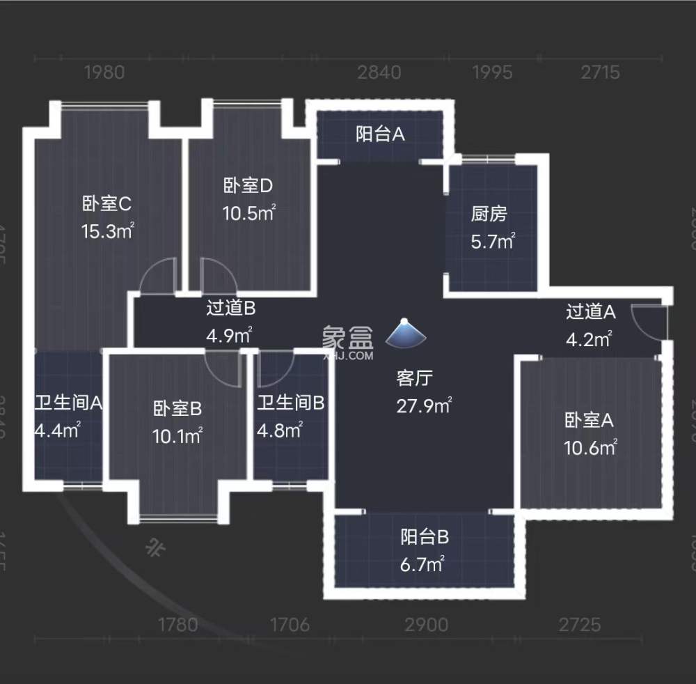 白金汉宫  4室2厅1卫   82.80万