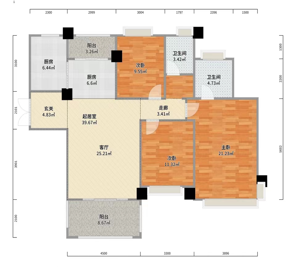 慧谷阳光 3室2厅2卫 55.0万 慧谷阳光 3室2厅2卫 55.0万室内图