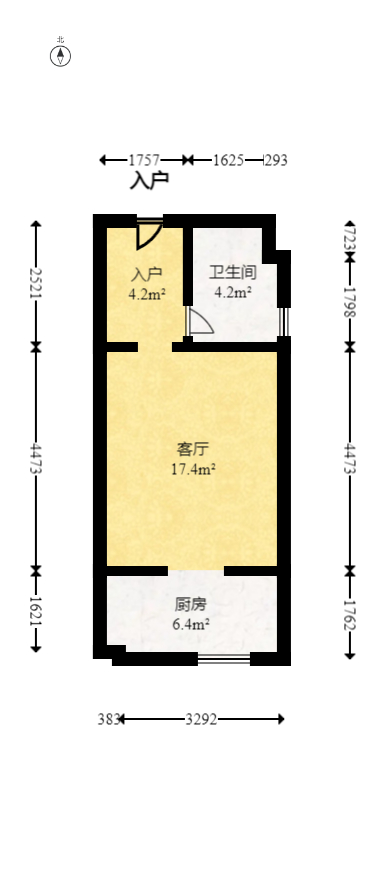 爵士湘  1室1厅1卫   23.00万室内图1