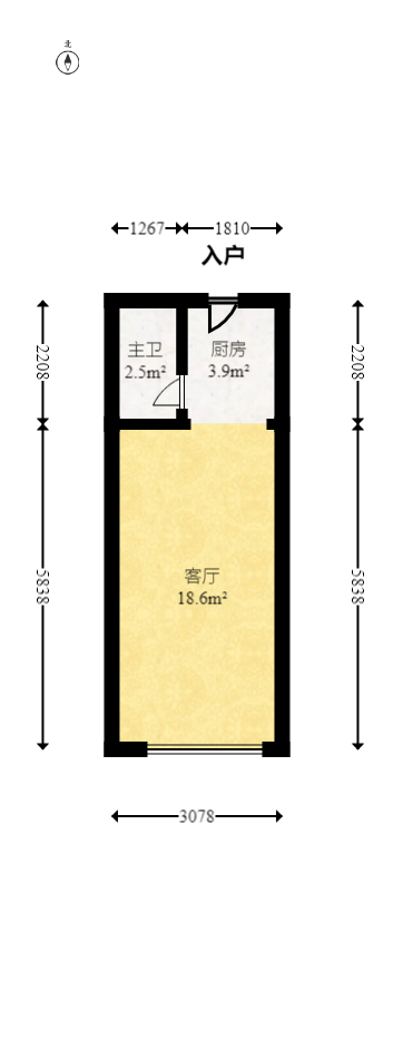 中建芙蓉嘉苑  1室1厅1卫   25.00万室内图1