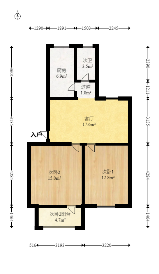 向东园社区(国税局宿舍)  2室1厅1卫   38.00万室内图1