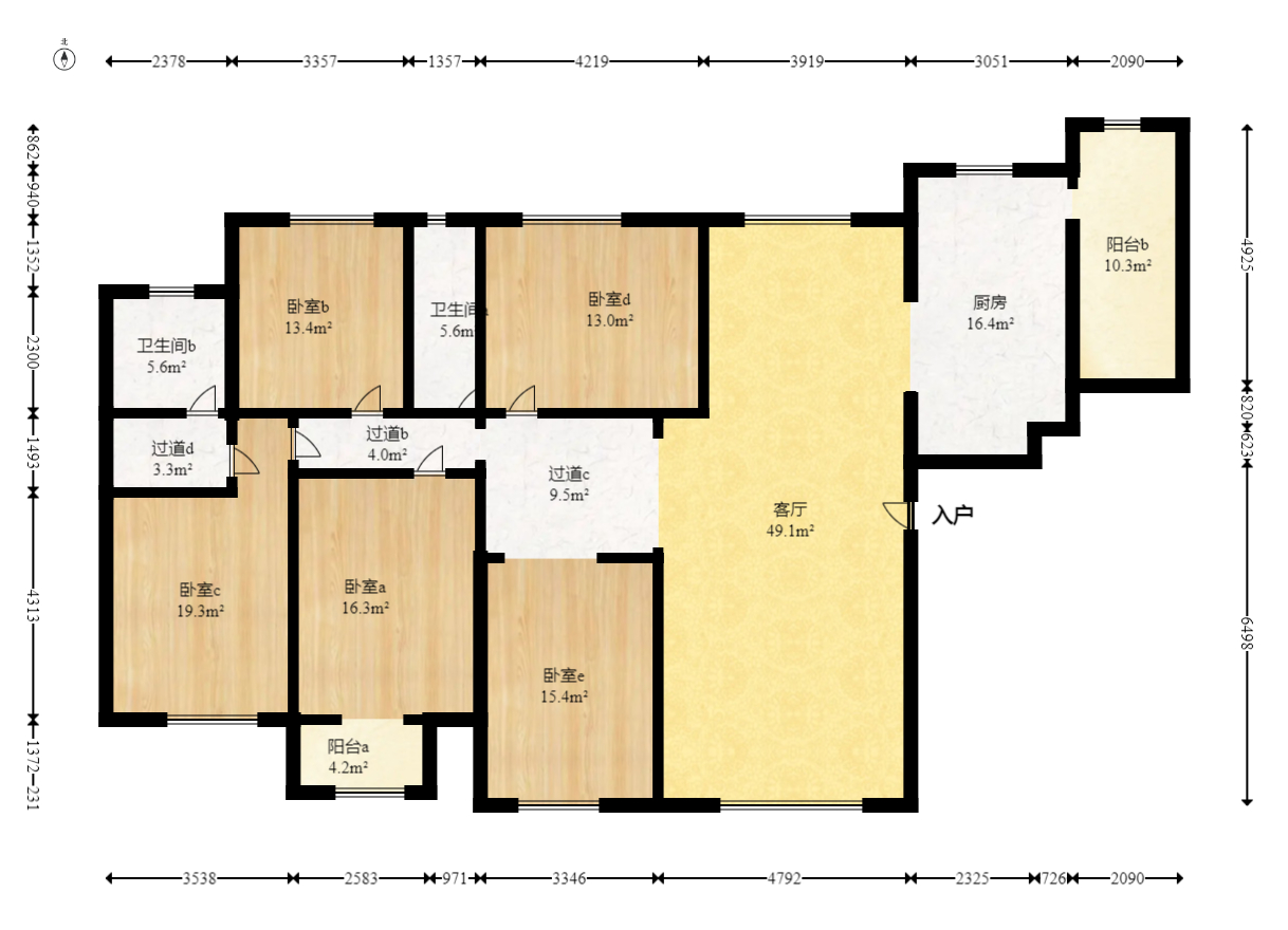 嘉华城(一期) 5室2厅2卫 208.00万 嘉华城(一期) 5室2厅2卫 208.00万户型图