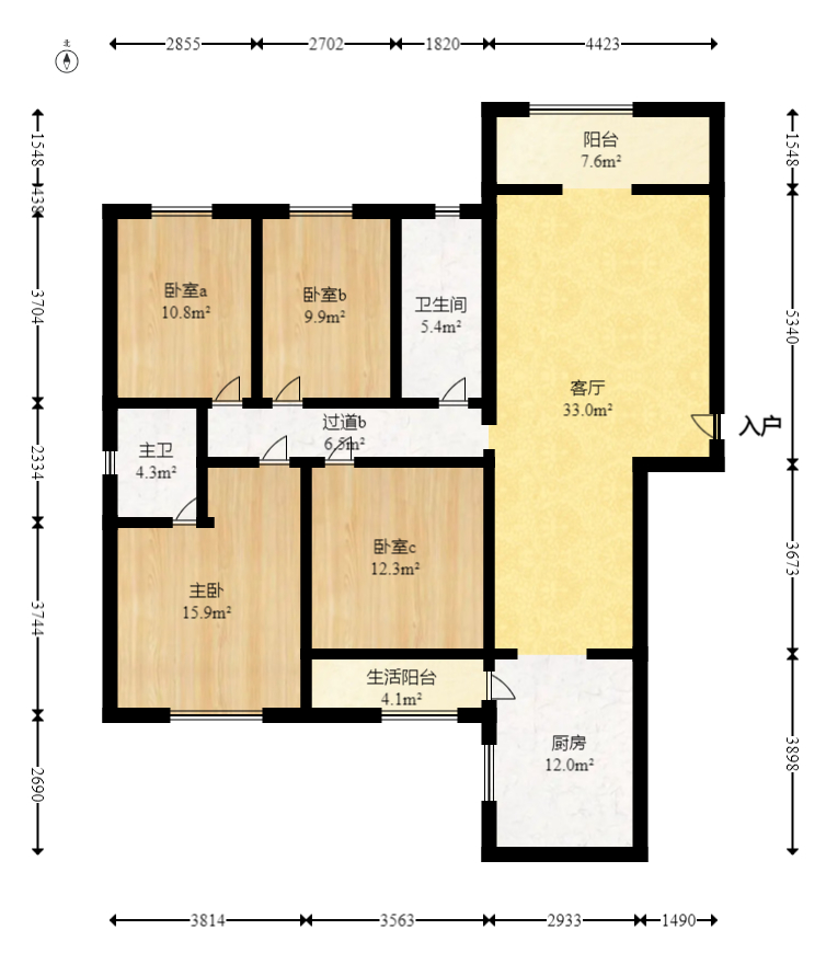 红建滨水铭城  4室2厅1卫    69.0万 红建滨水铭城  4室2厅1卫    69.0万户型图