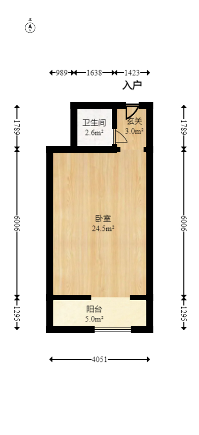 润和紫郡一期  1室1厅1卫   36.80万室内图1