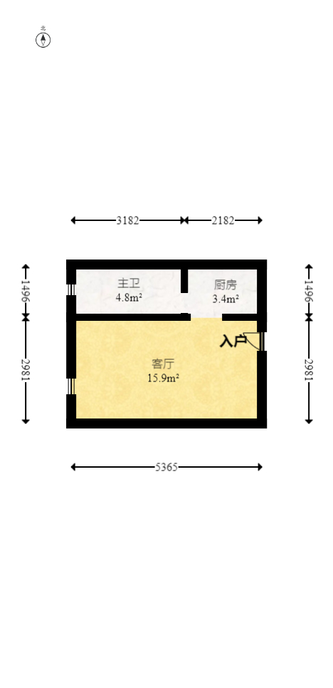 铂宫  1室1厅1卫   36.00万室内图1