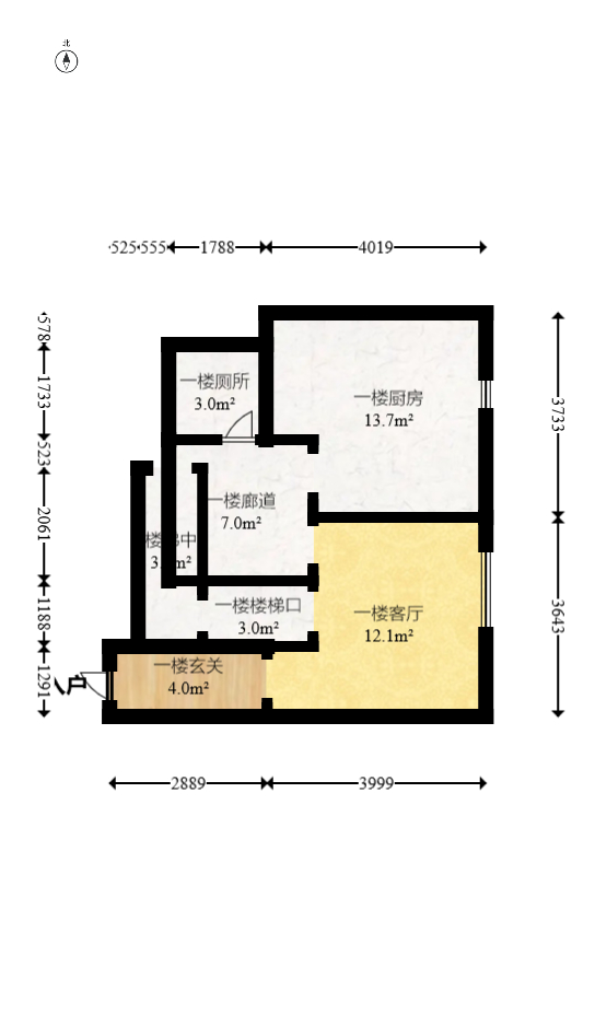 枫华府第  2室2厅2卫   65.00万室内图1