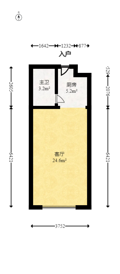 中建芙蓉嘉苑  1室1厅1卫   30.00万室内图1