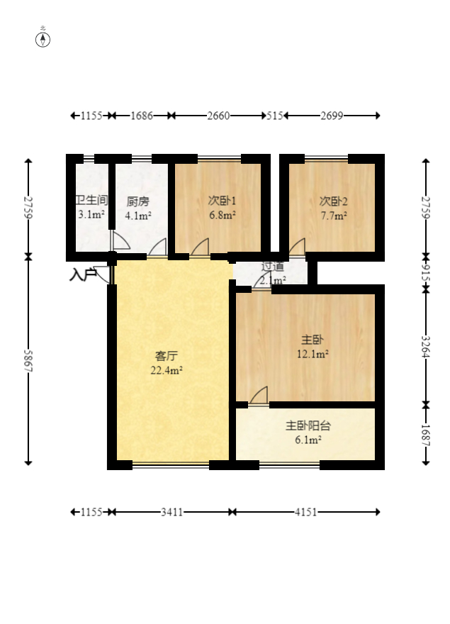 星沙交通局宿舍 3室2厅1卫 32.00万 星沙交通局宿舍 3室2厅1卫 32.00万户型图