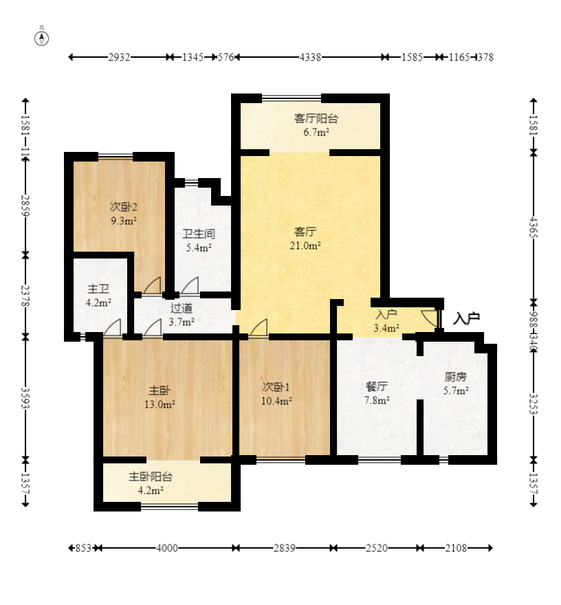 泊林晶城 3室2厅2卫 87.0万 泊林晶城 3室2厅2卫 87.0万户型图
