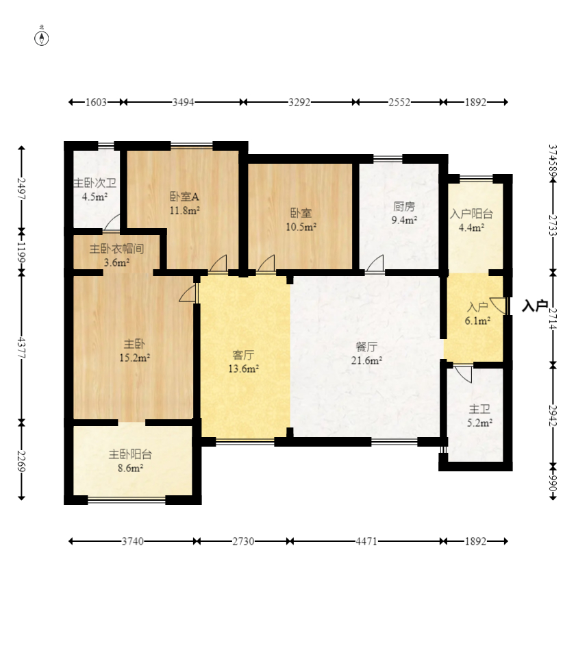 蝴蝶谷 3室2厅1卫 89.8万 蝴蝶谷 3室2厅1卫 89.8万户型图