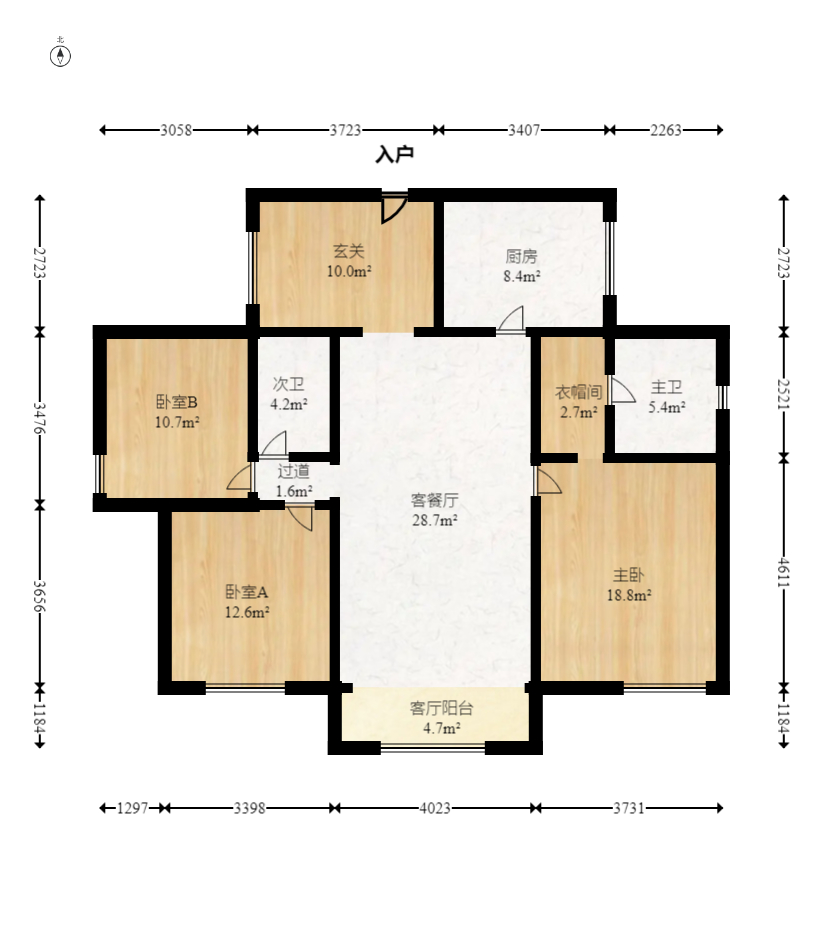 卓越蔚蓝海岸三期  3室2厅2卫   137.00万室内图1