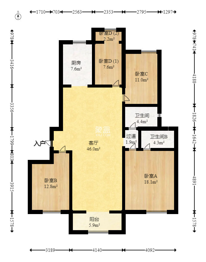 万科里梅溪郡  4室2厅1卫   256.00万