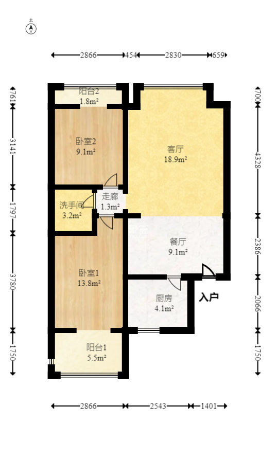 星语林名园 2室2厅1厨1卫 70.00万