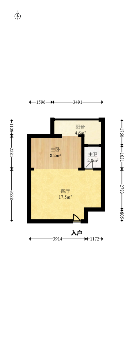 世景华庭  1室1厅1卫   28.00万室内图1