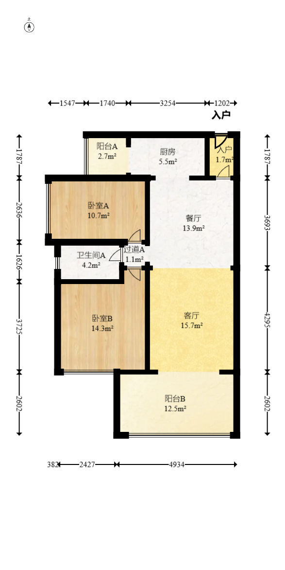 时代倾城二期 2室2厅1卫 81.00万 时代倾城二期 2室2厅1卫 81.00万户型图