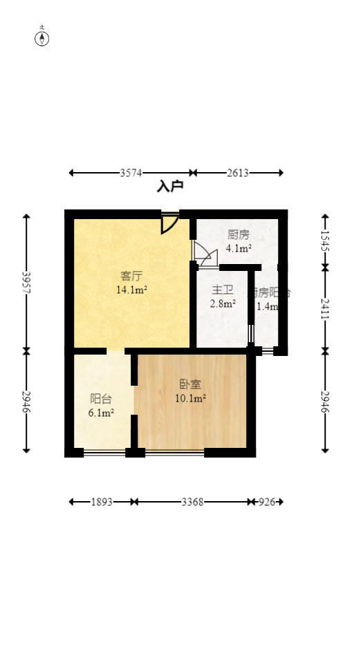中建芙蓉工社  2室2厅1卫   50.00万室内图1