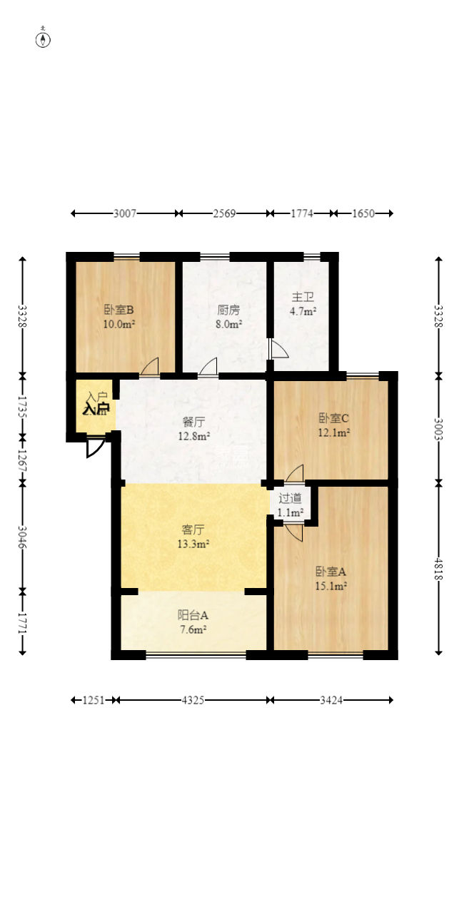 天心區(qū)教師村宿舍  3室2廳1衛(wèi)   58.80萬