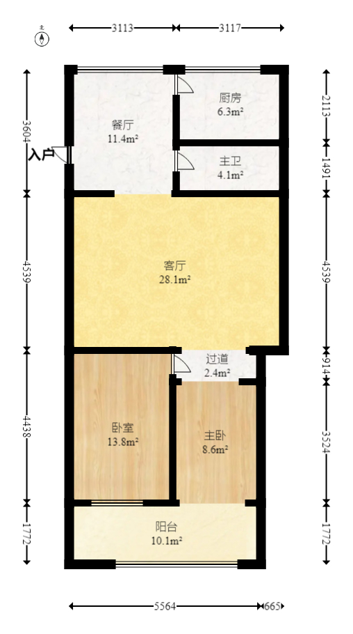 省旅游局宿舍  3室2厅2卫   59.80万室内图1