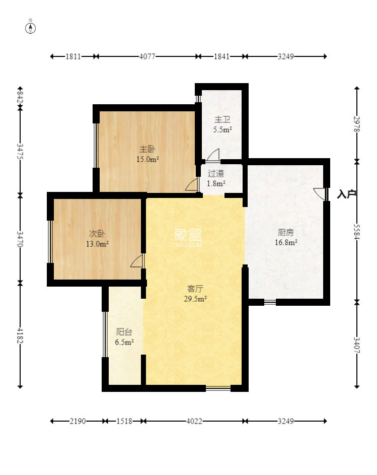 湘江世纪城豪江苑  2室2厅1卫   107.10万