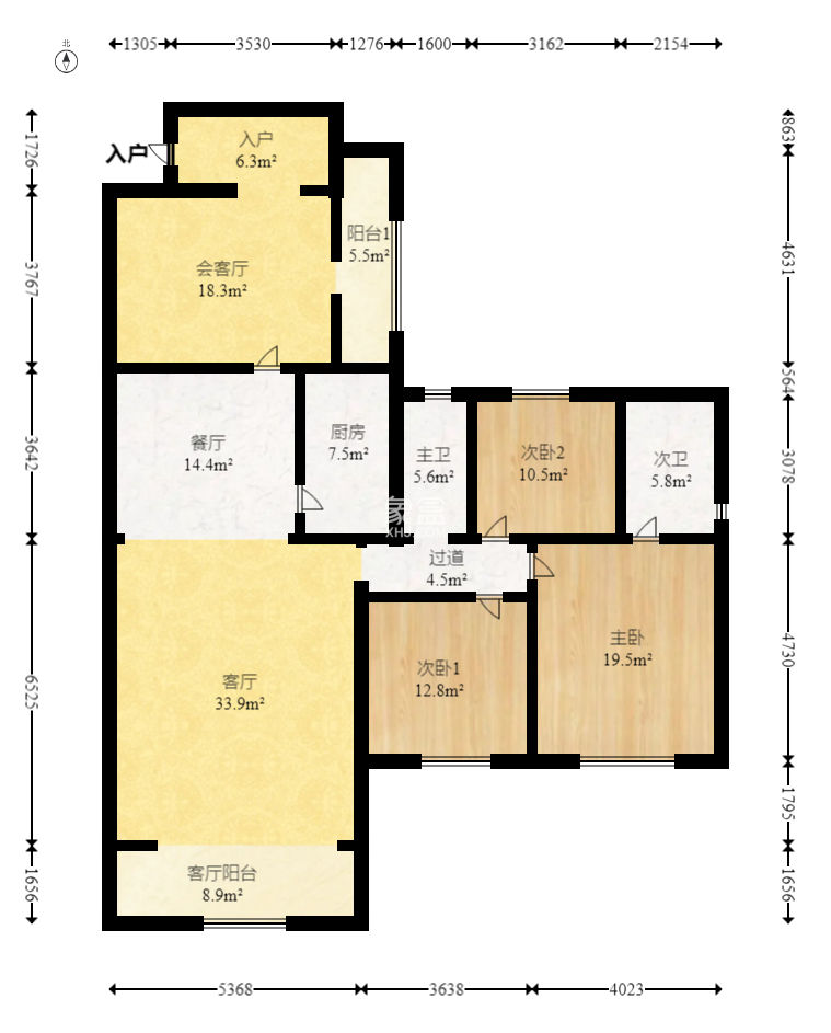 奥克大厦 3室2厅 175.00万