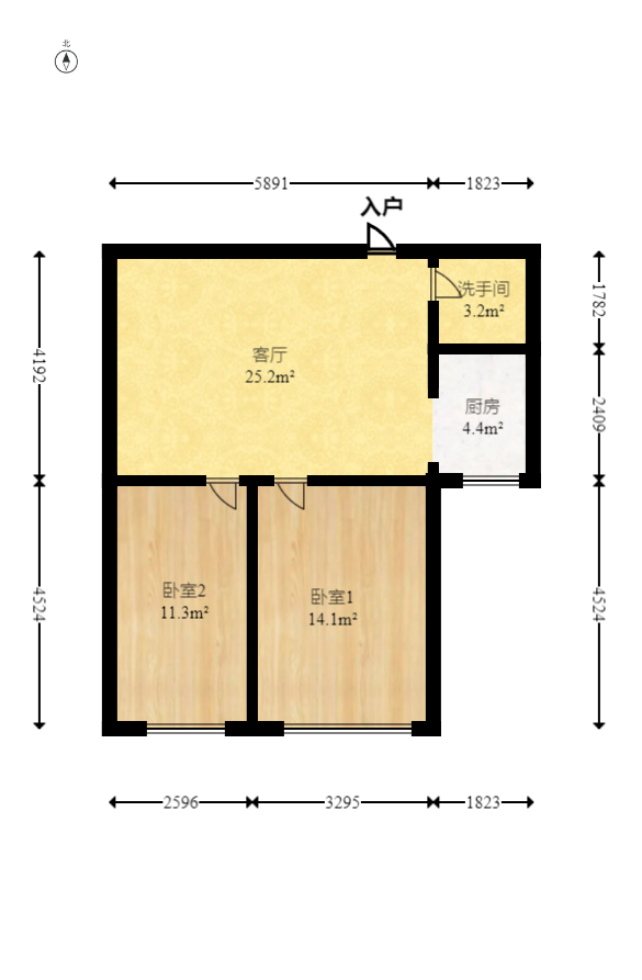 建鸿达华都（华都小户型及大华写字楼）  2室1厅1卫    79.0万室内图1
