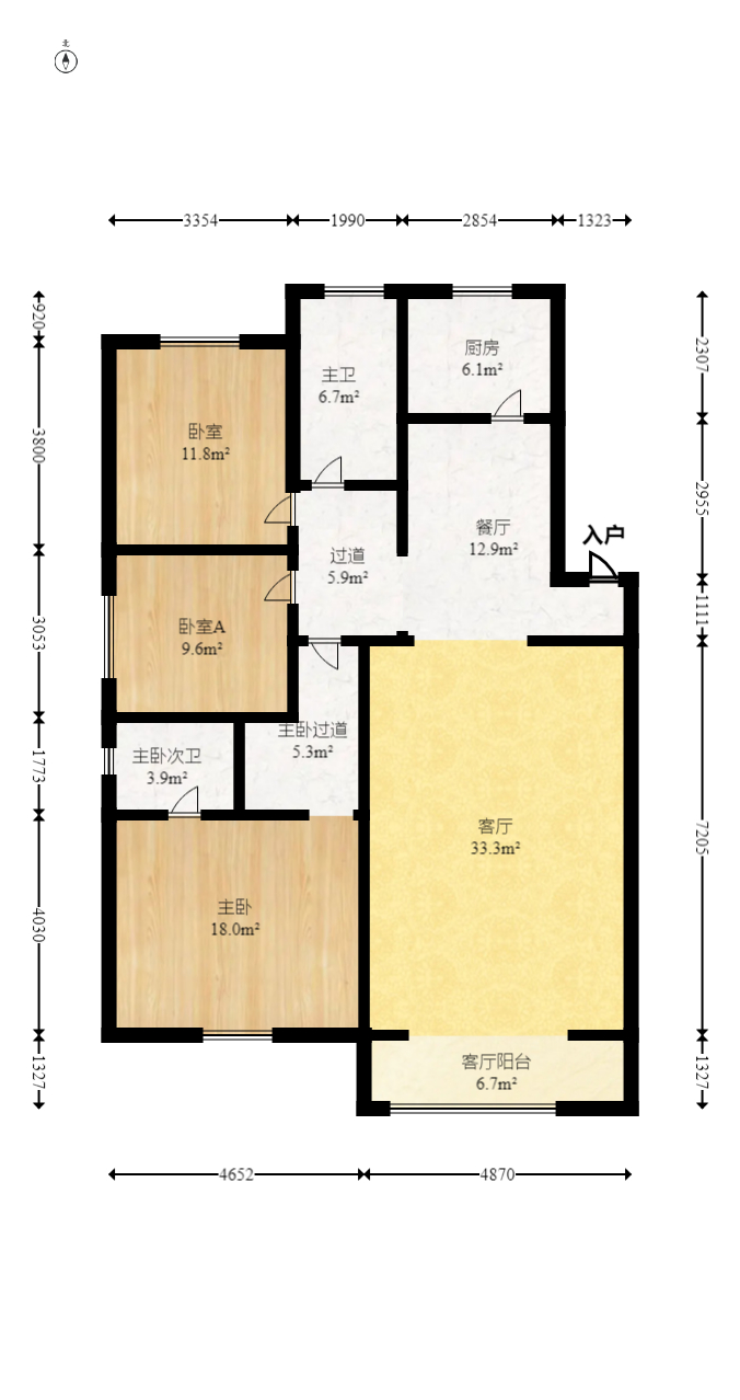 欣安小区  3室2厅2卫   72.00万室内图1