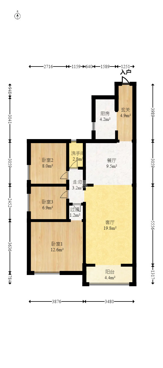 南城印象  3室1厅1卫   82.00万