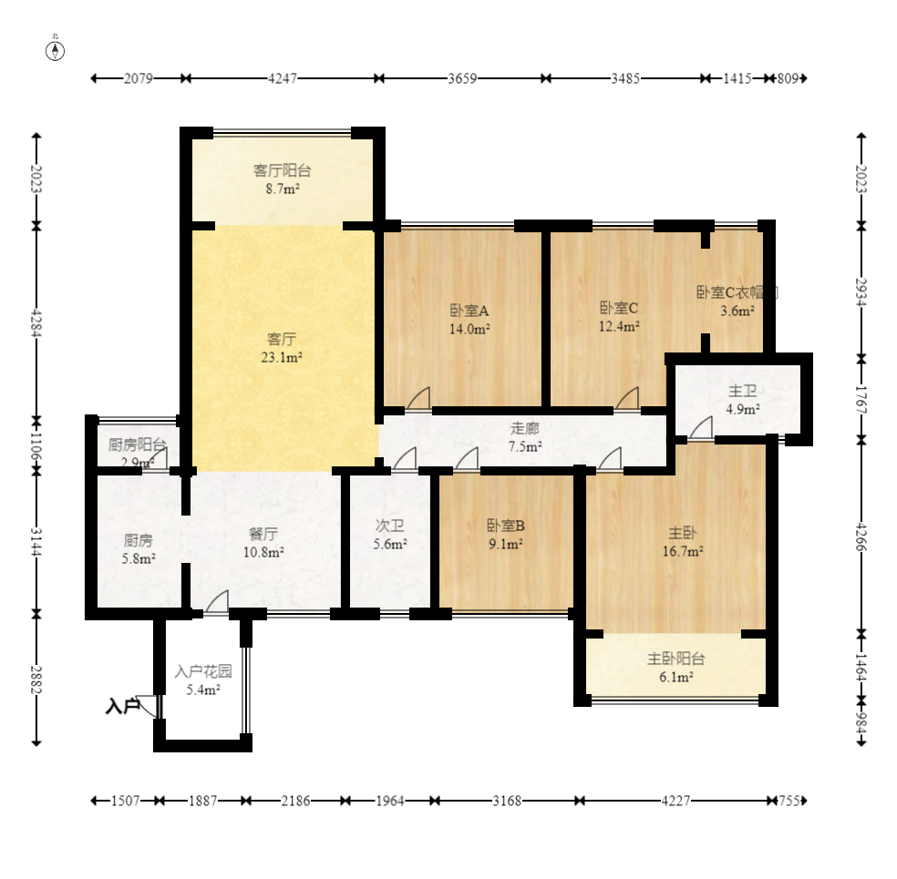 中建芙蓉嘉苑  4室2厅1卫   142.00万室内图1