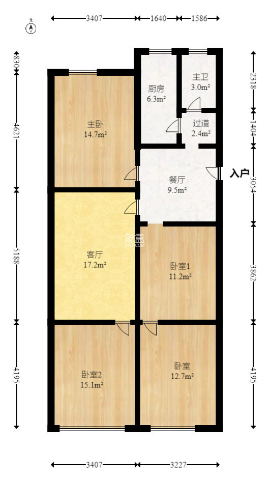 湖南省图书馆单位宿舍  3室2厅1卫   55.00万