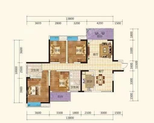 山水豪庭  4室2厅2卫   70.00万